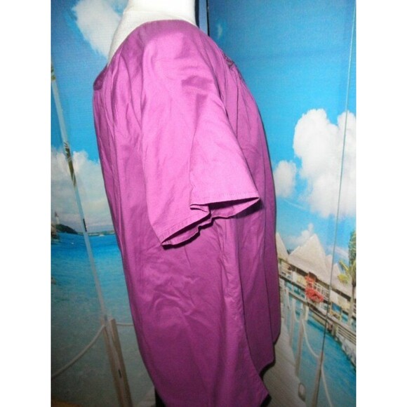 NEW by BASIC EDITIONS, GORGEOUS PURPLE PEASANT BLOUSE, TOP, SHIRT  PLUS SIZE 2X - Picture 9 of 12